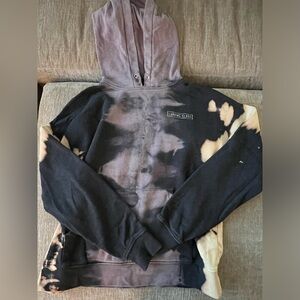 Tie-Dye Hoodie - Black and Cream